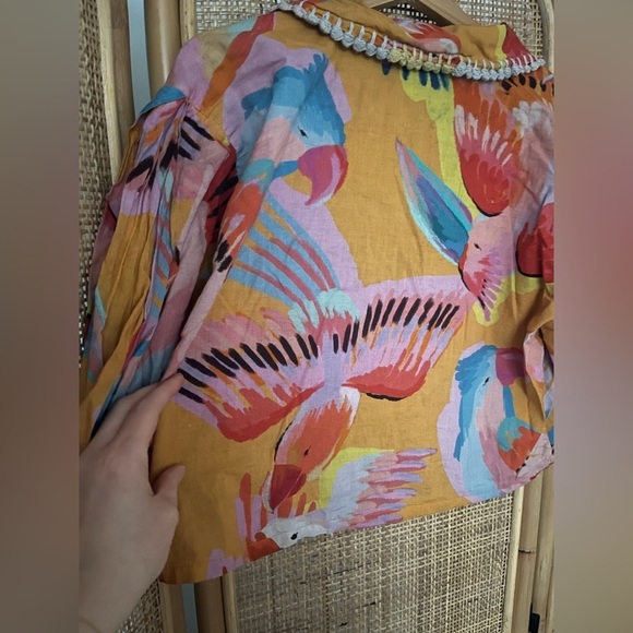 FARM Rio Neon Macaws Buttoned Blouse - Picture 12 of 15